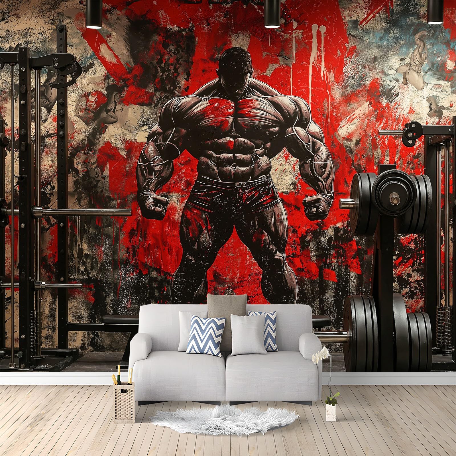 Fototapety Salon Sprzęt fitness 500 x 280 cm Fototapety 3D Włóknina Fototapety Dekoracyjne Fototapety Sypialnia Biuro Hotel