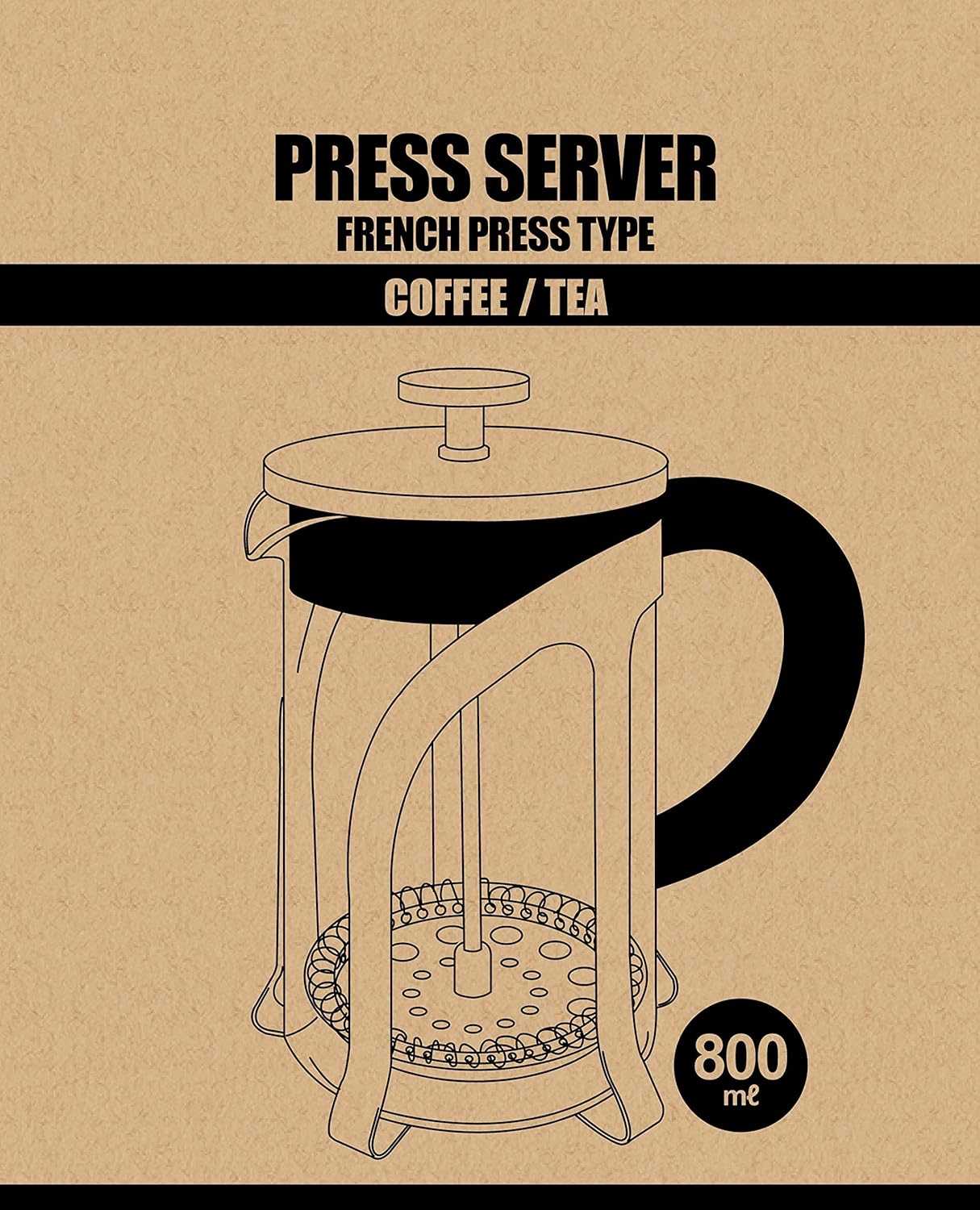 Pearl Metal UW-3517 Captain Stag Press Server, Silver, 27.1 fl oz (800 ml)