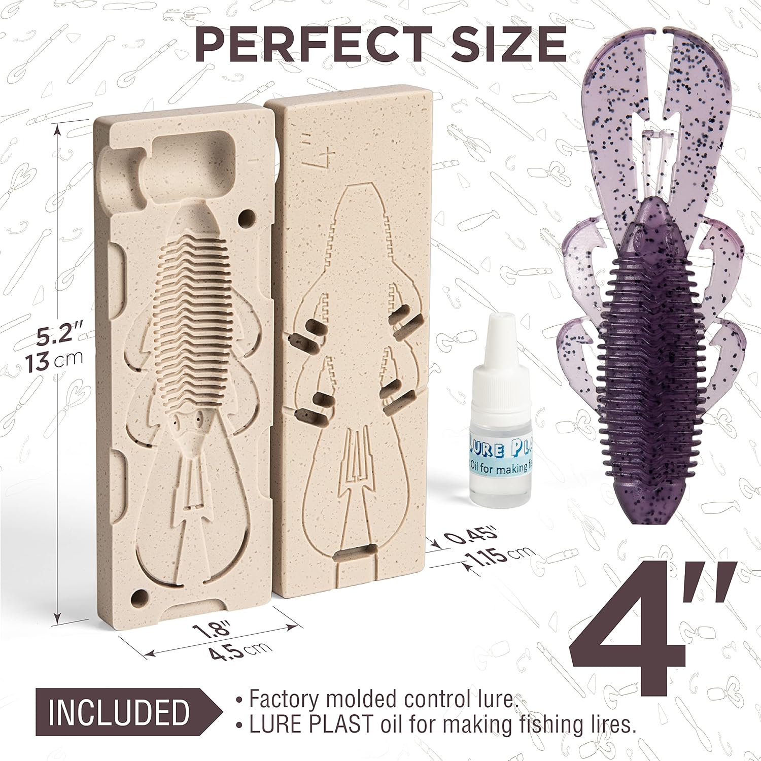 Smedioks Premium Soft Plastiс Mold Lure Making Injection Molds Fishing Lures Googan Bandito Bug 4'' : Sports & Outdoors