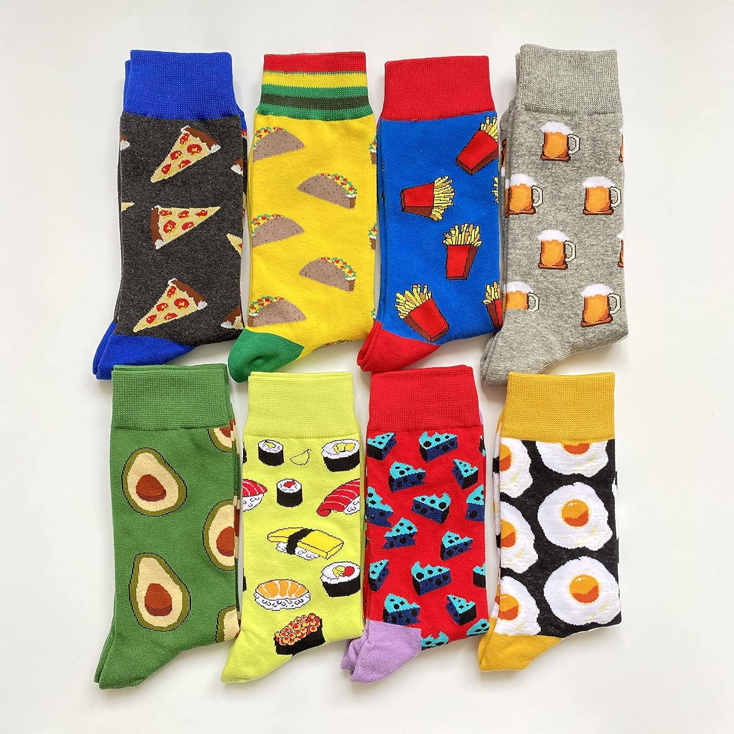 Men's Fun Set Dress Socks-Colorful Funny Novelty Cotton Funky Crew Socks Pack,Art Socks - Image 5