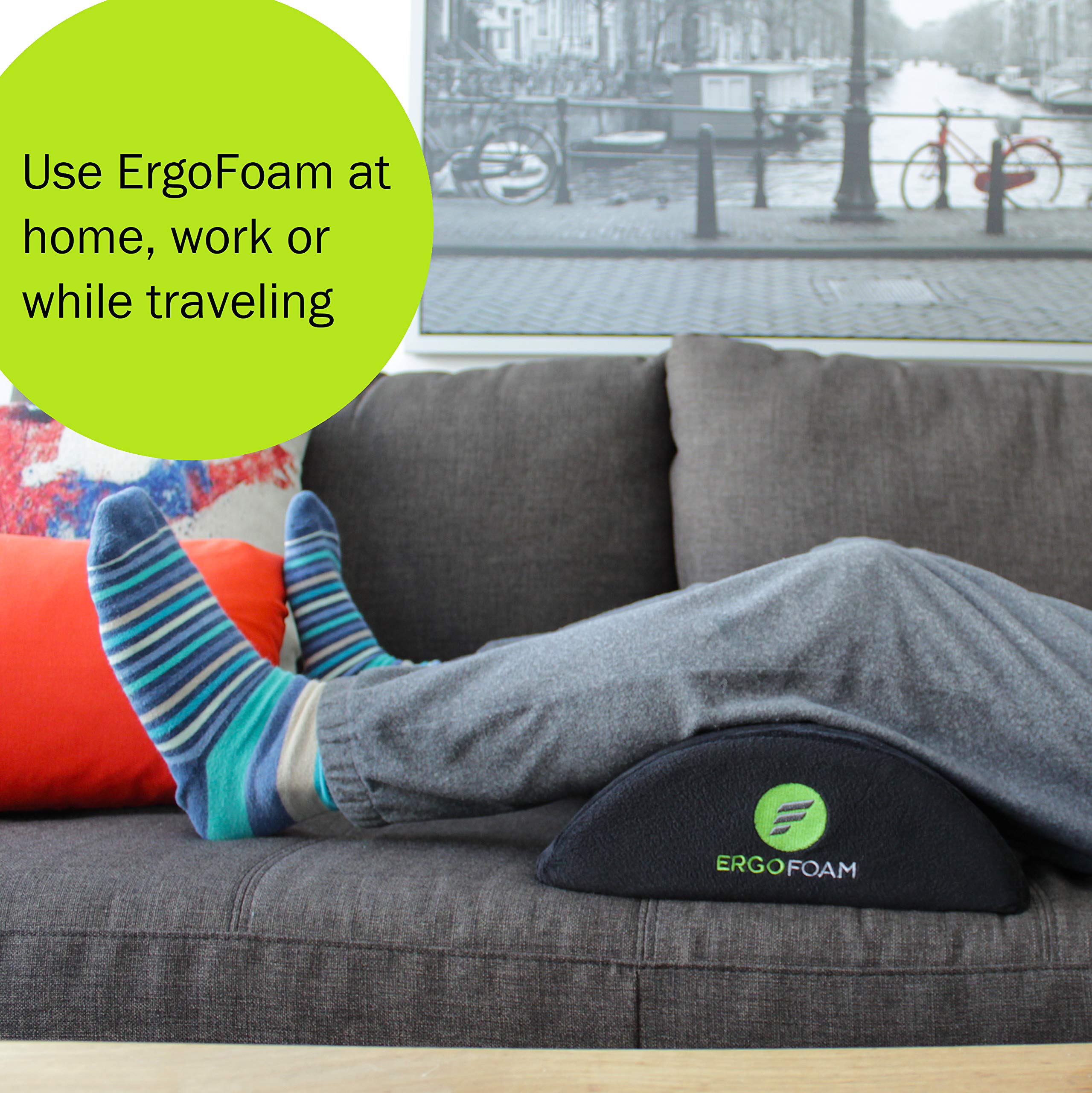 Buy ErgoFoam Ergonomic Foot Rest for Under Desk Premium Velvet Soft