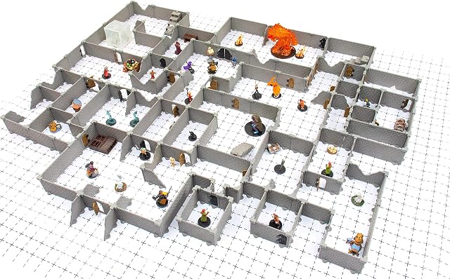 Modular Dungeon System: Tabletop & RPG Terrain Game Set for Dungeons & Dragons, Pathfinder, Castles & Crusades, 13th Age, Runequest, Asunder, Zombicide, and More! - Knight Set (460+ Pieces 0.65m2)