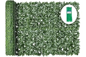 KASZOO Faux Balcony Privacy Screen with Realistic Leaves