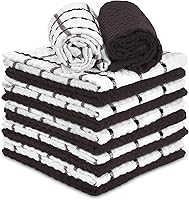 Vista 9 de Paños de cocina de rizo de algodón, paquete de 12 paños de limpieza suaves y absorbentes, 12 x 12 pulgadas, paños pequeños para platos