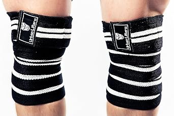 Knee Wraps for Weightlifting. Heavy Duty Wraps with 78 inches extended length. Knee Wraps for Squats, Powerlifting, Bodybuilding & Leg Press. Knee Wrap for men & women (Pair)