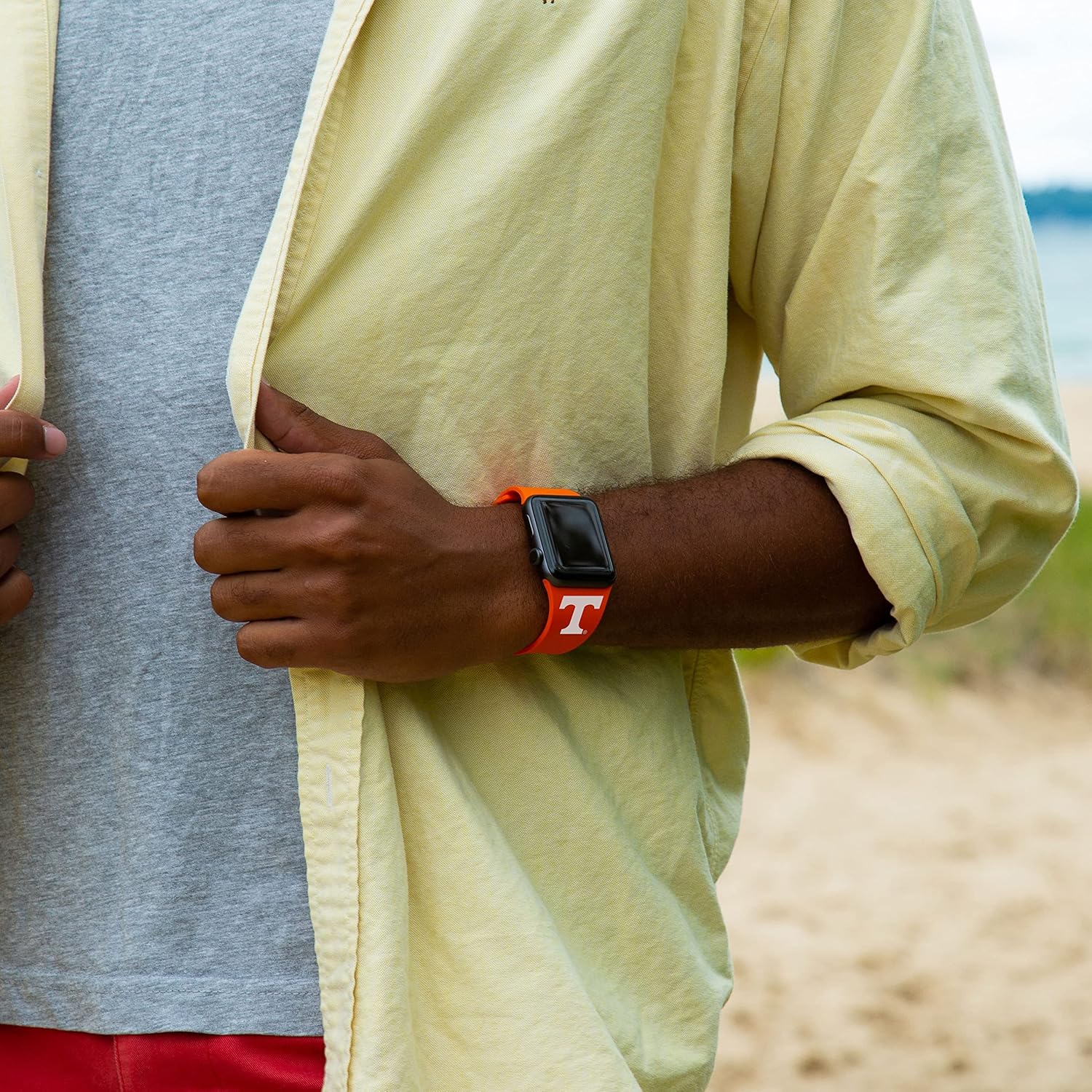 AFFINITY BANDS Tennessee Volunteers Silicone Sport Band and Case Cover Combo Package Compatible with Apple Watch and AirPods Gen 1 & 2 (42/44/45/49mm (46mm Series 11) Orange)