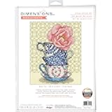 Dimensions 70-35414 Rose Tea Counted Cross Stitch Kit for Beginners, 8