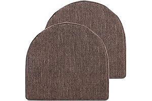 2 Pack, Coffee - Premium High-Density Memory Foam Chair Cushions