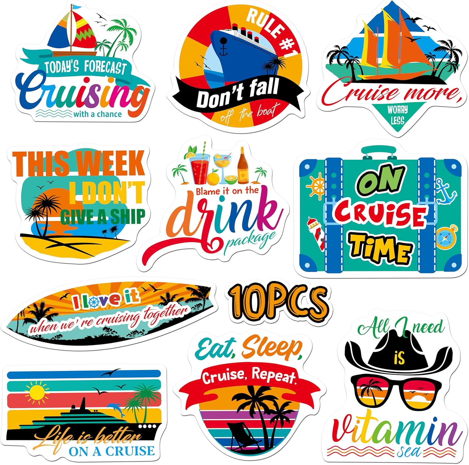 10 Imanes Decorativos para Puerta de Cabina Crucero Náutico Impermeables