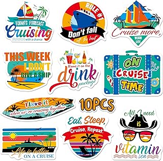 10PCS Large Cruise Door Magnets, Magnetic Waterproof Navigation Boat Anchor Cruise Ship Car Decors, Decorative Refrigerator Protector Magnets for Refrigerator, Carnival Cruise Party