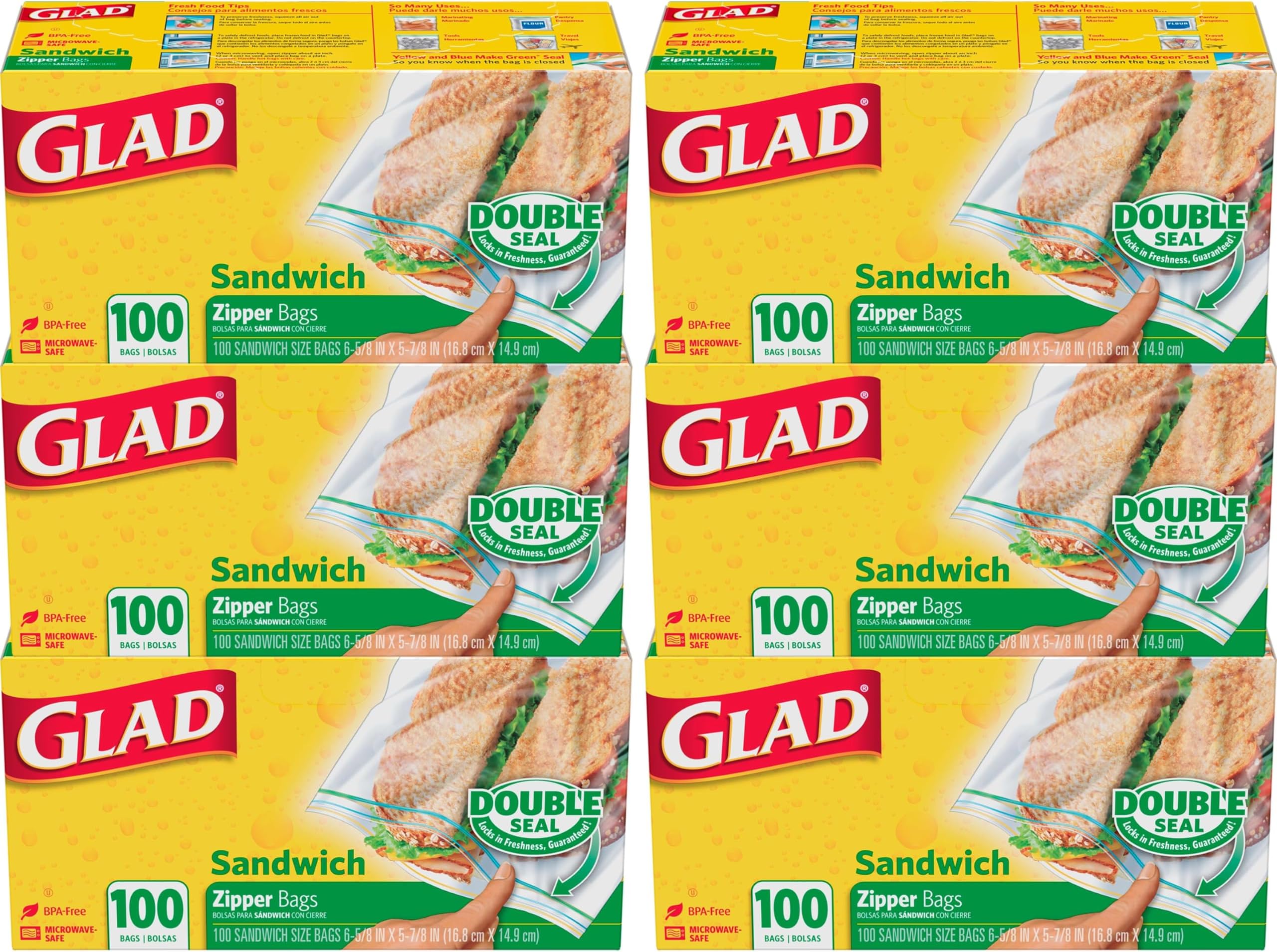 Glad Sandwich Bags, Fold Top, 180 bags Health & Household