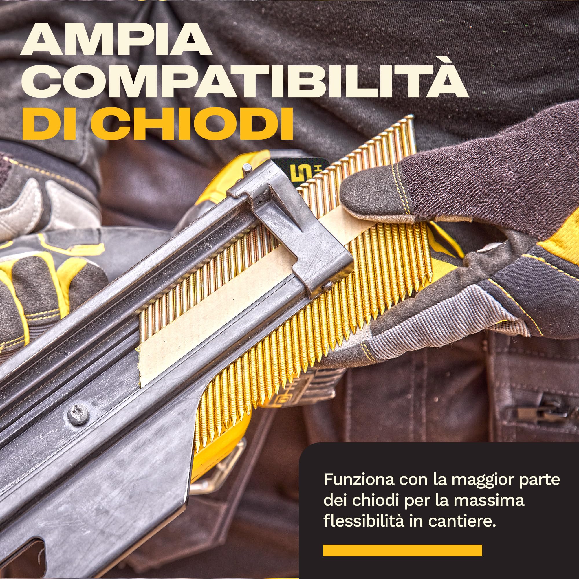 DEWALT 18V XR Chiodatrice per Strutture Brushless di Nuova Generazione, solo utensile, DCN950N-XJ