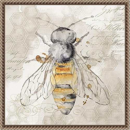 Amanti Art Lienzo enmarcado para pared, 16 x 16 pulgadas, abeja reina II por Eva Watts, lienzo enmarcado para pared, obras de arte de animales,
