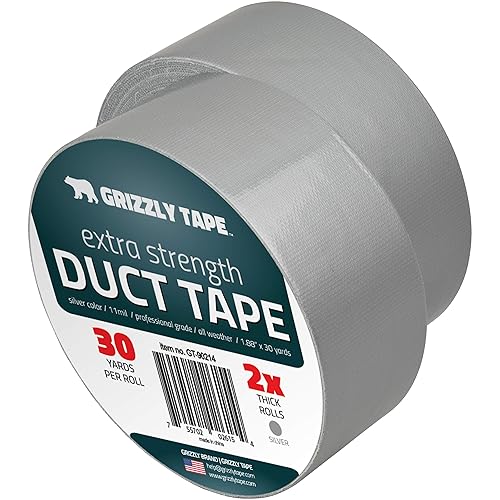 Miniatura 2 de Cinta adhesiva de grado profesional, paquete de 2, color plateado, 1.1 mil de grosor, 1.88 pulgadas de ancho x 30 yardas, 2 rollos, ideal para