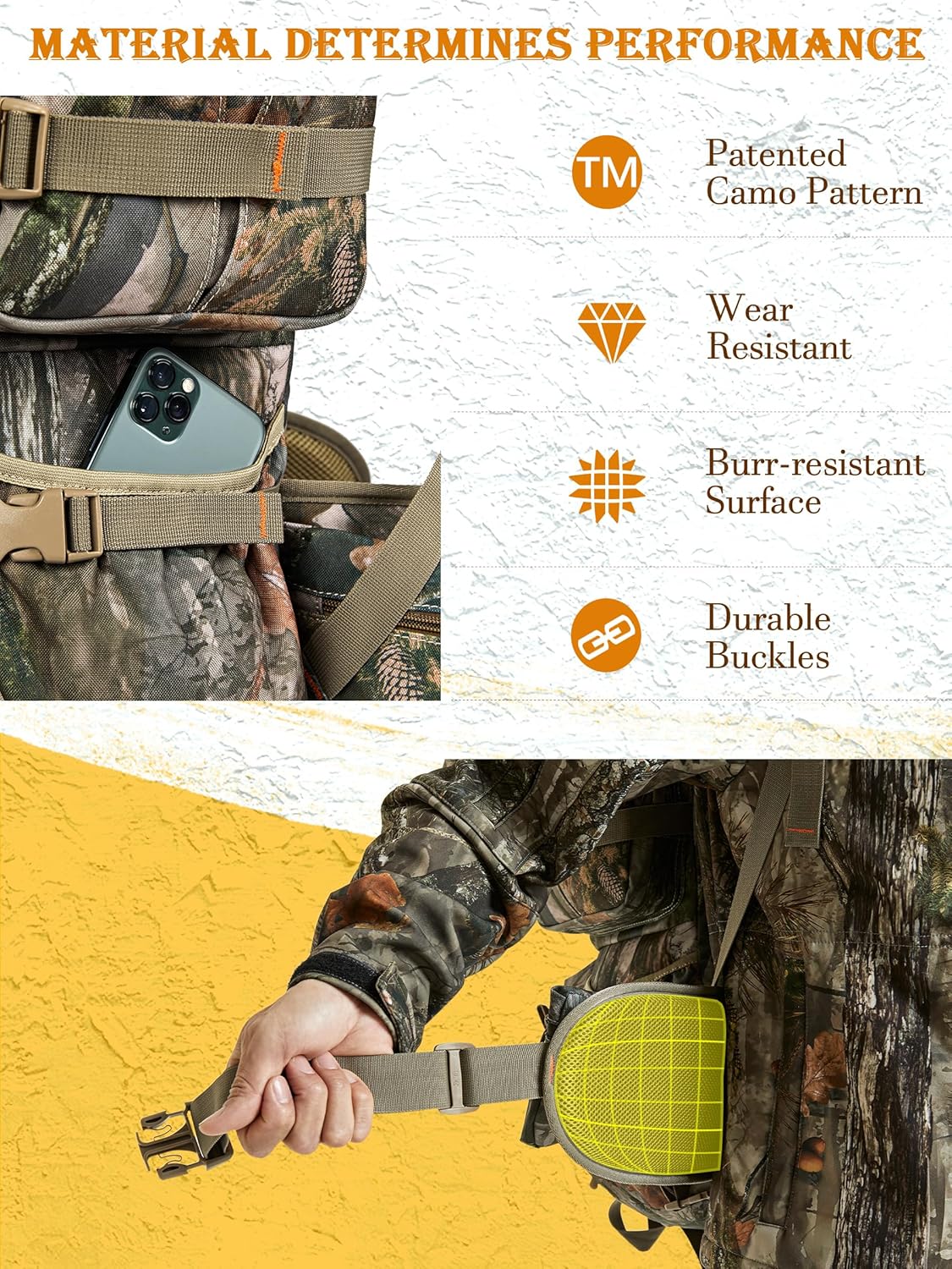 NEW VIEW Hunting Backpack for Men 80L, Camo Bag for Deer, Elk, Waterproof Daypack with Rain Cover & Frame - Image 3
