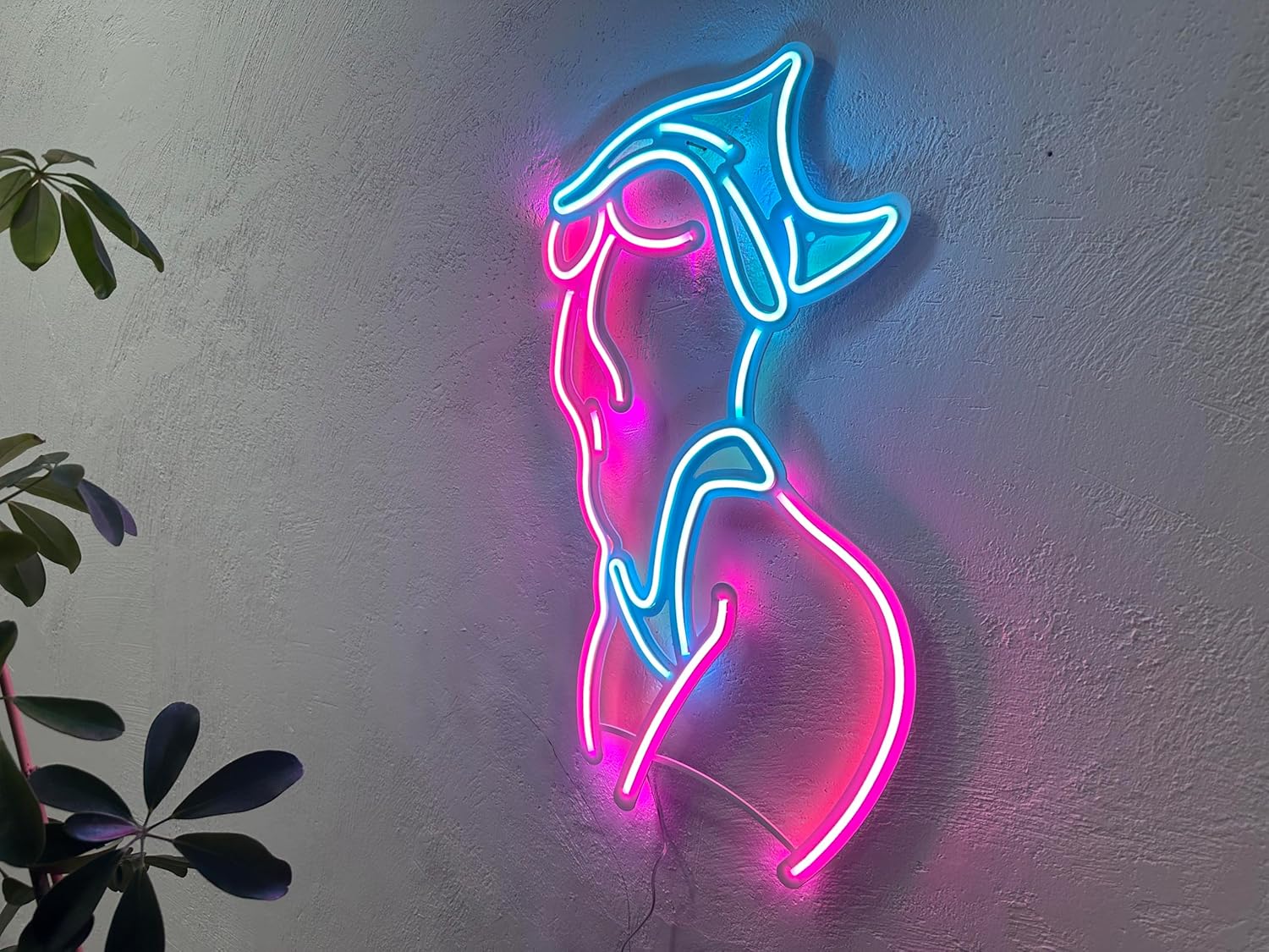 Femme Fatale Neon Metal Wall Art, Sexy Lady Neon Sign, Night Club Sign, Man Cave Neon Sign, Neon Schild, Club Neon Sign, Woman Body Sign, Home Bar (With Remote Control)