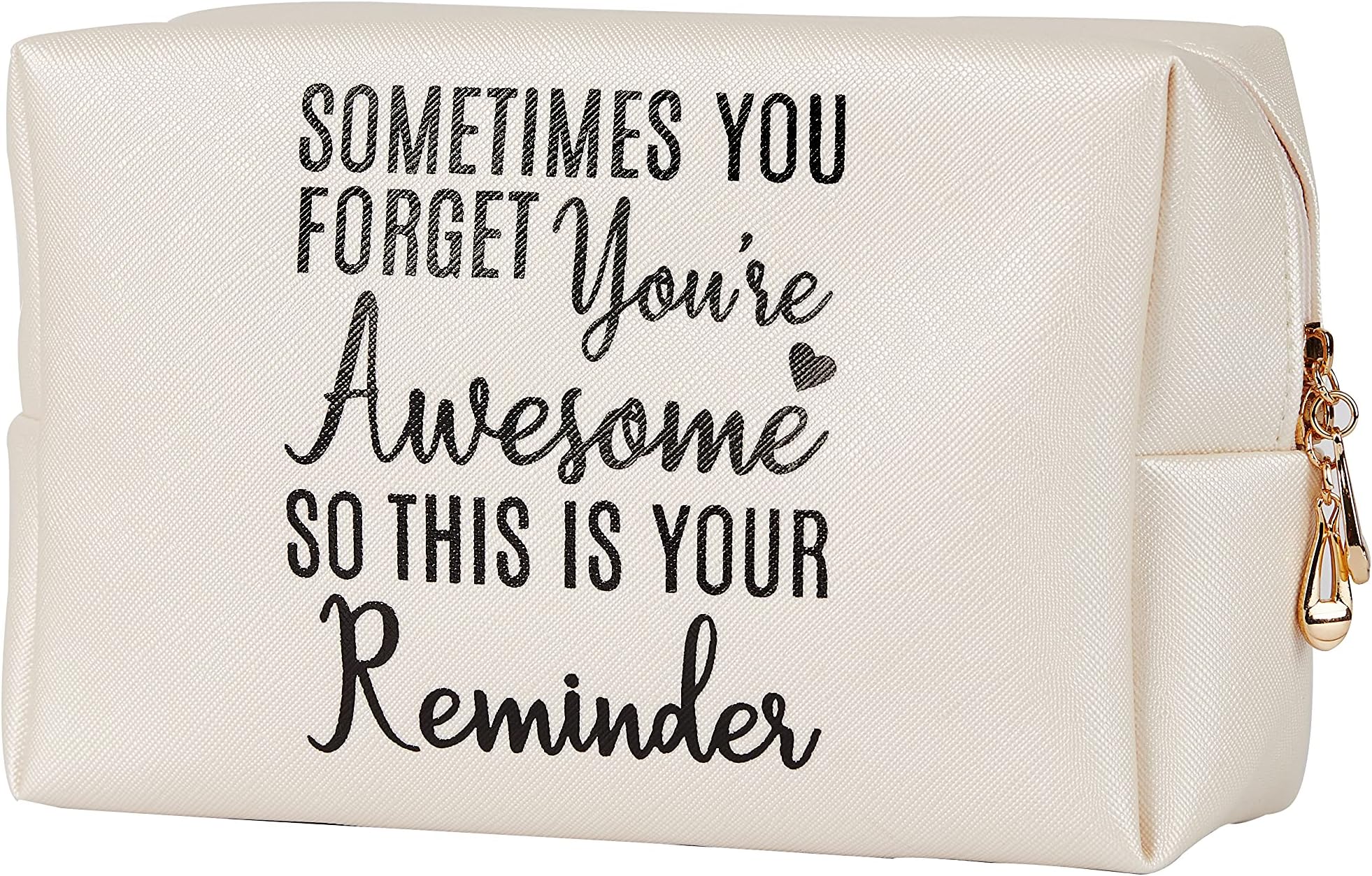 Pretty Leather Makeup Bag for Women,Inspirational Gifts for Women,Inspirational Makeup Bag Gift,Gift for Christmas,Graduation,Birthday Gifts for Women, Best Friend, Coworker,Daughter, Mom
