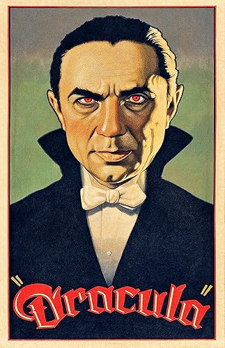 Drácula - Póster vintage de 1931 reimpresión  Bela Lugosi película de monstruo de terror retro para decoración del hogar (11 x 17 pulgadas)