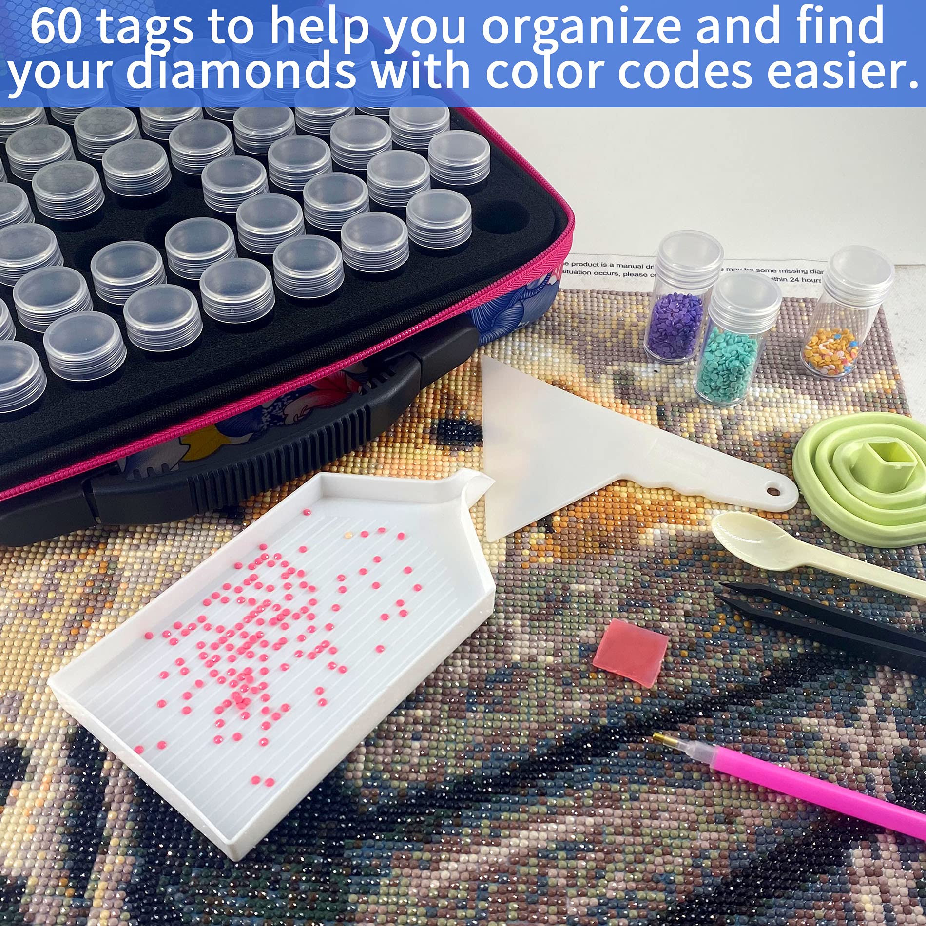 Angoily Boîte De Rangement De Diamants 4 Compartiments