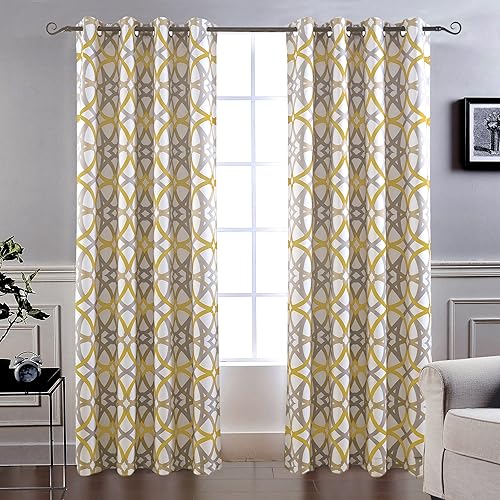 DriftAway Alexander - Juego de cortinas, 2 paneles térmicos opacos para ventanas, sin forro, diseño de enrejado