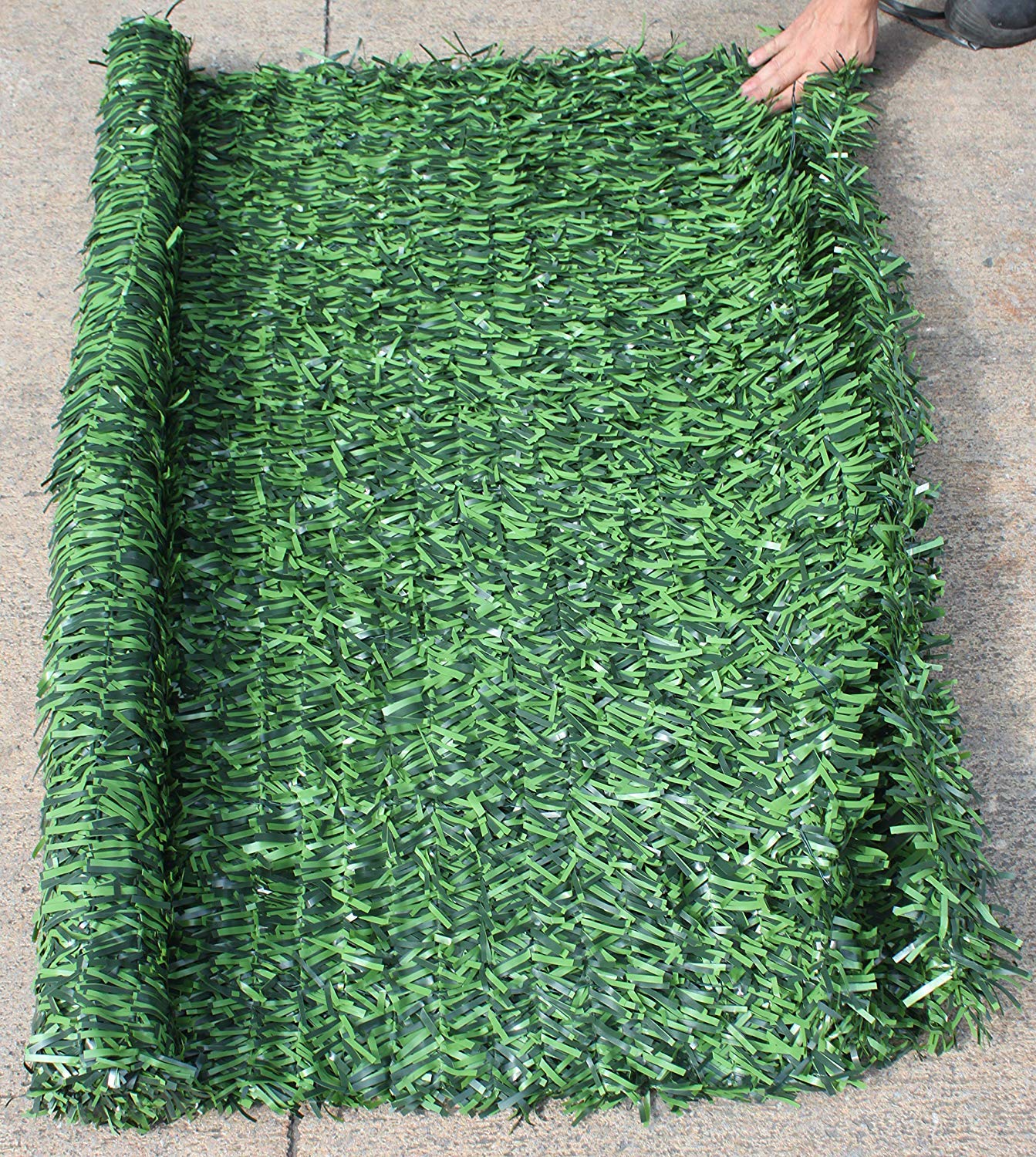 ADO - Seto Artificial Decorativo Tupido Ignífugo Verde de 3 Metros x 1.5 Metro, 90 Varillas, 80% Ocultación (2- Rollos seto 3.1.5)