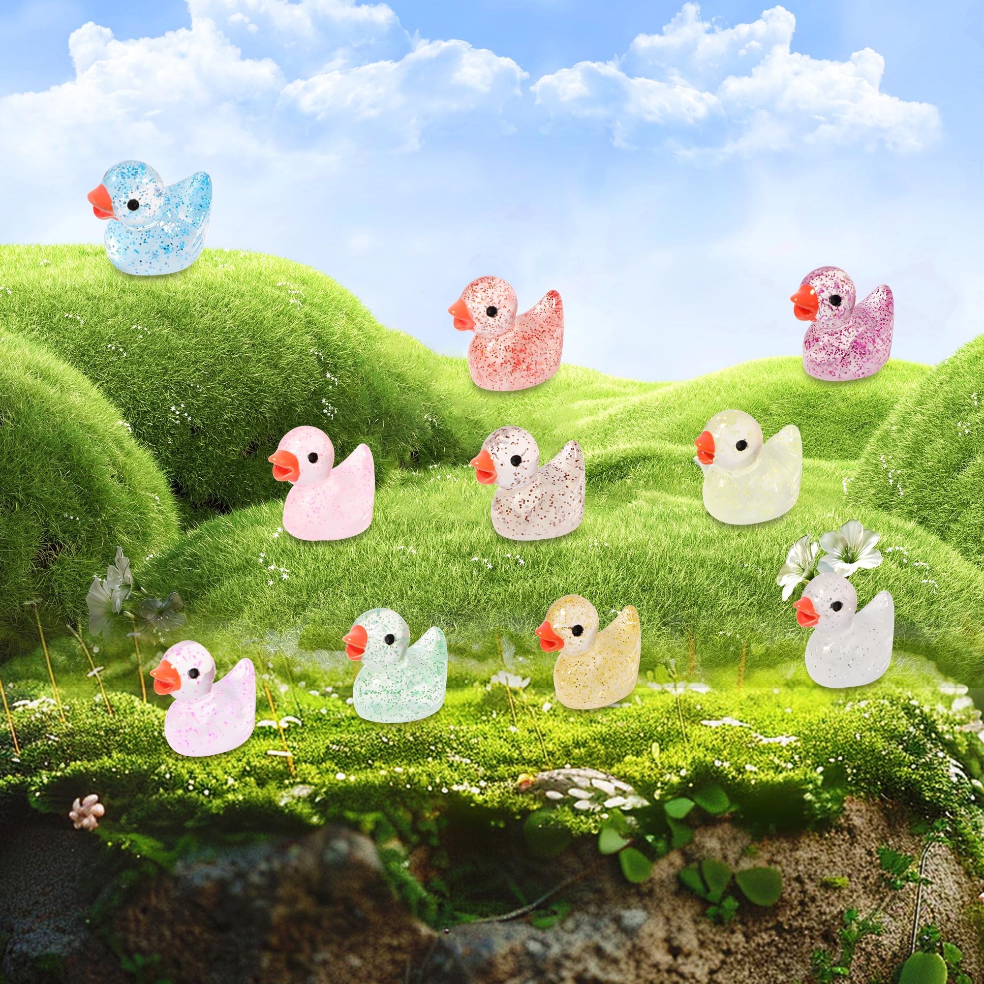 ONBAGLST Pack of 120 Mini Resin Ducks Bulk Small Duck Figures - Image 3