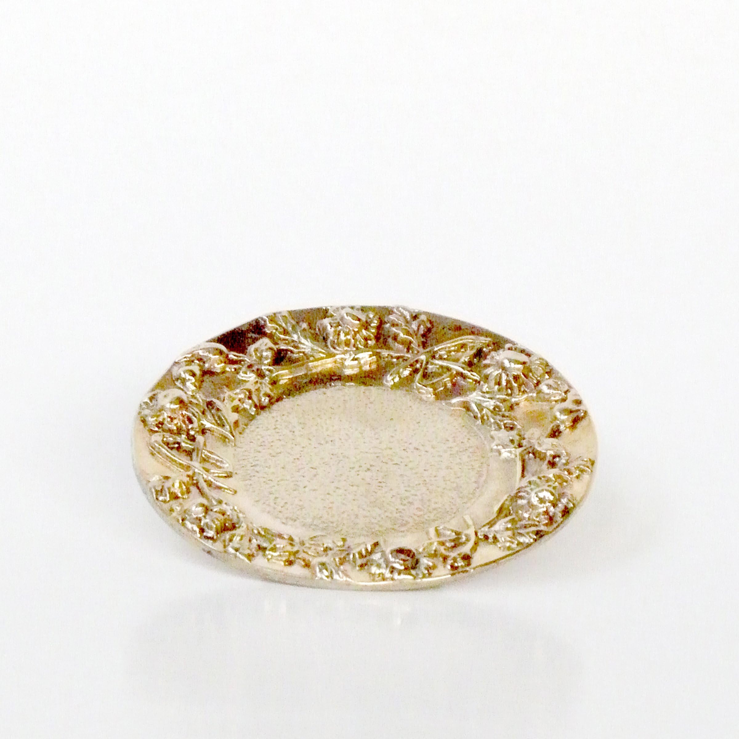 Tear Bottle Accessory - Gold Plated Solid Rim Display Tray