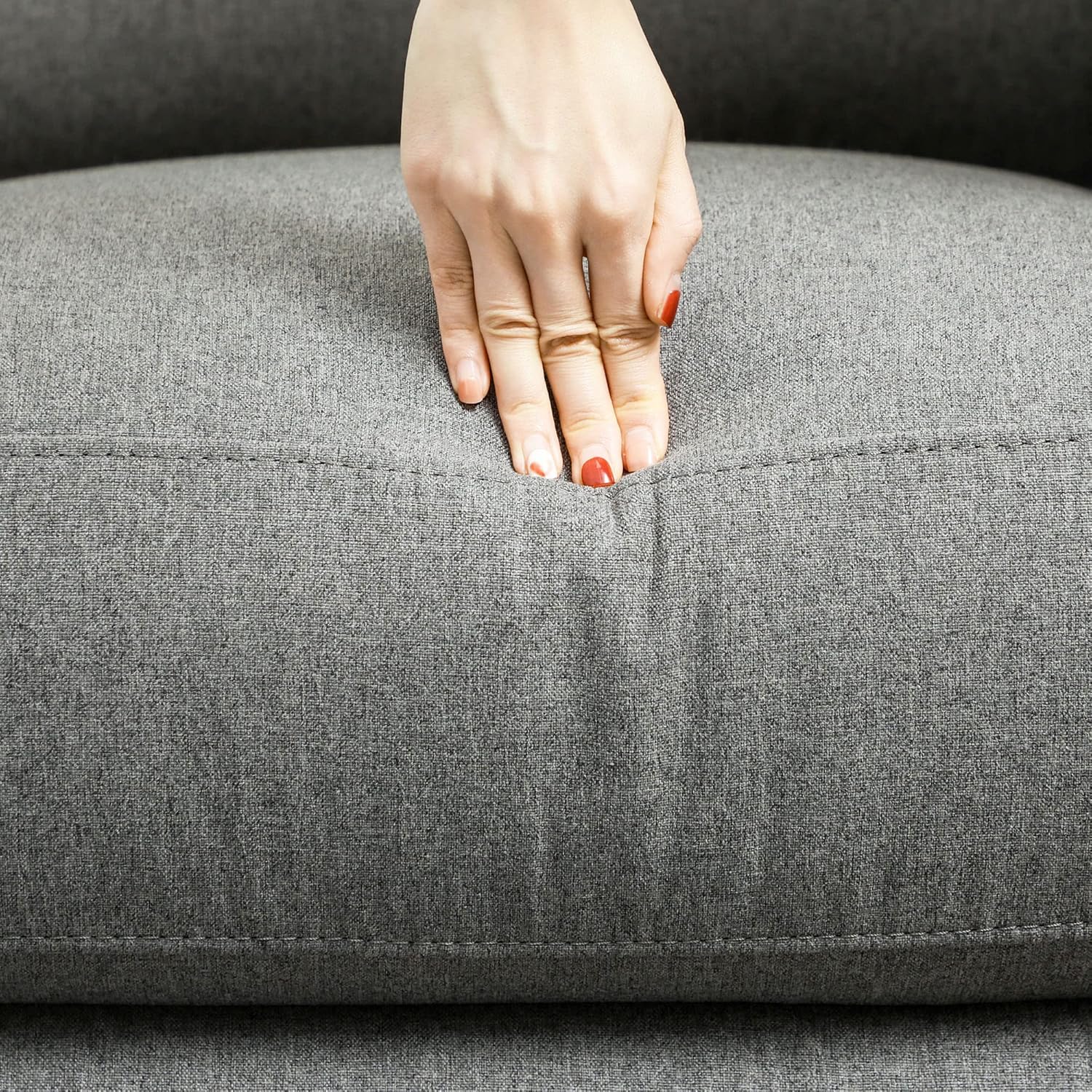 HOMCOM 3 Seater Recliner Sofa with Manual Pull Tab, Fabric Reclining Sofa, RV Couch, Home Theater Seating, Gray