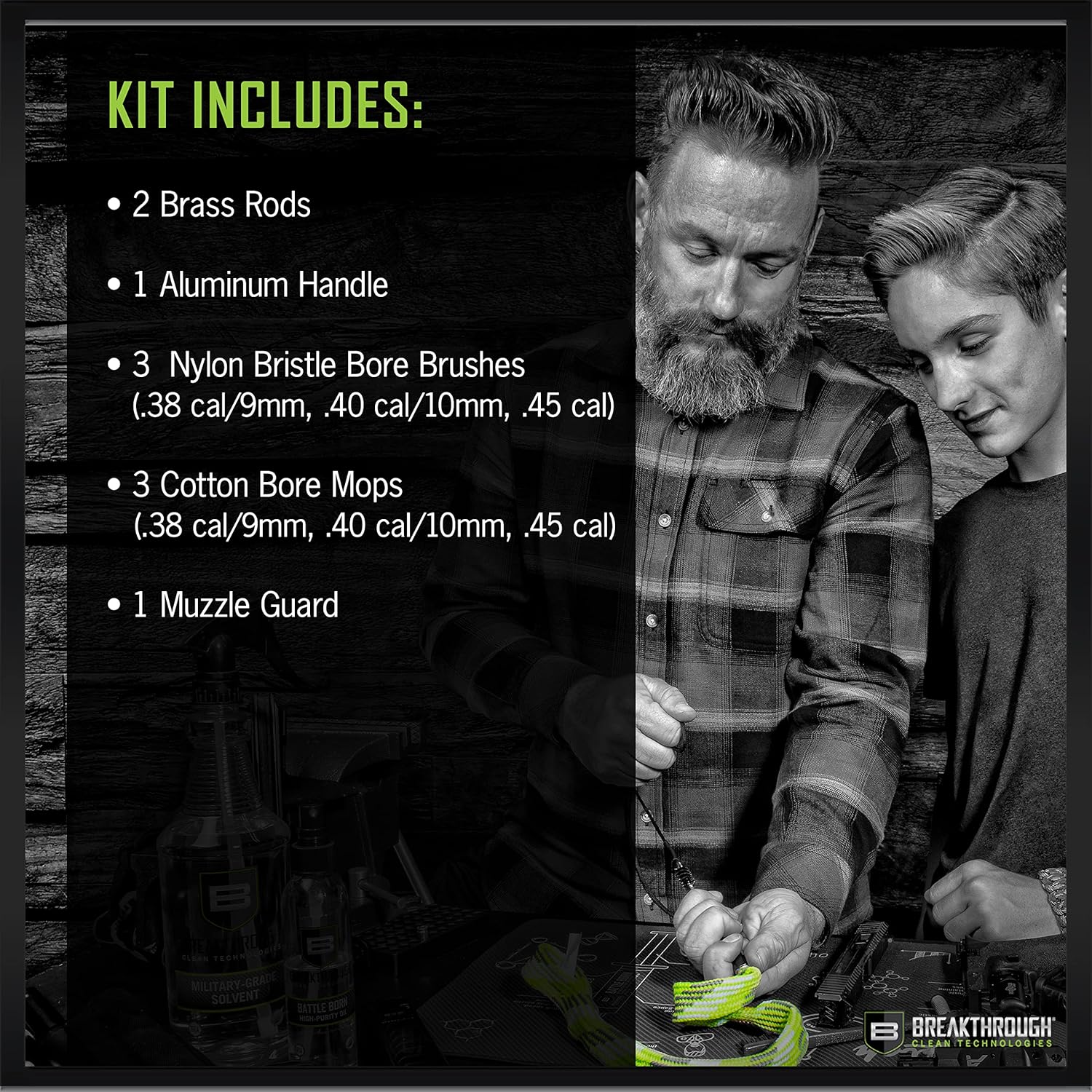 Breakthrough Clean Technologies Universal Gun Cleaning Kit for Rifle, Shotgun, Handgun, and Airgun Care and Maintenance - Durable Storage Case - All-in-One Solvent