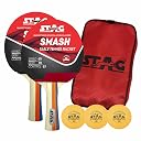 STAG Iconic Smash Table Tennis Playset | 2 Racquets & 3 ABS Balls | Intermediate Ping Pong Set for Training & Competitive Play | Durable, Lightweight & Easy to Use gallery image