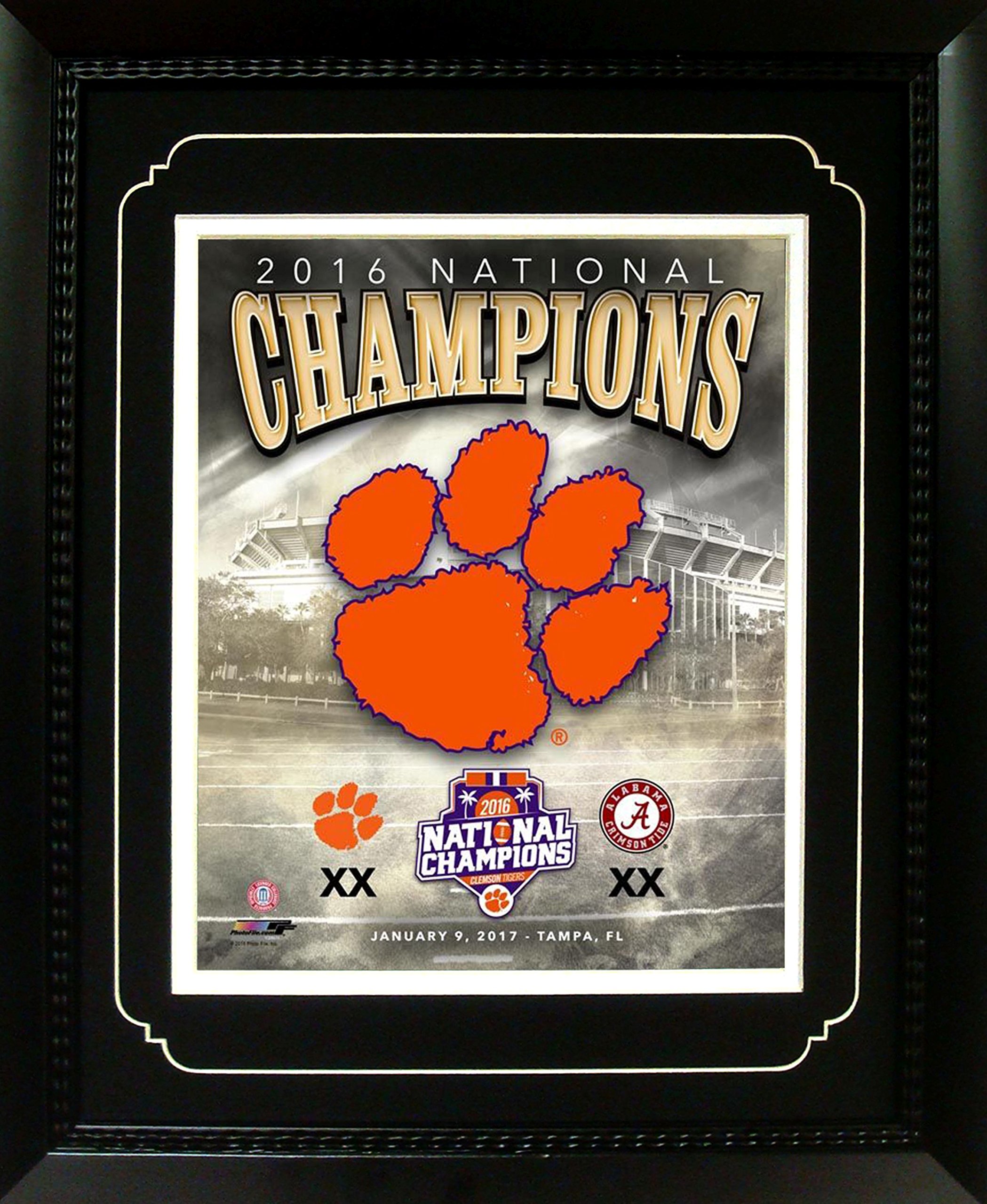 Encore NCAA Clemson Tigers 2016 National Champions Deluxe Frame, 11