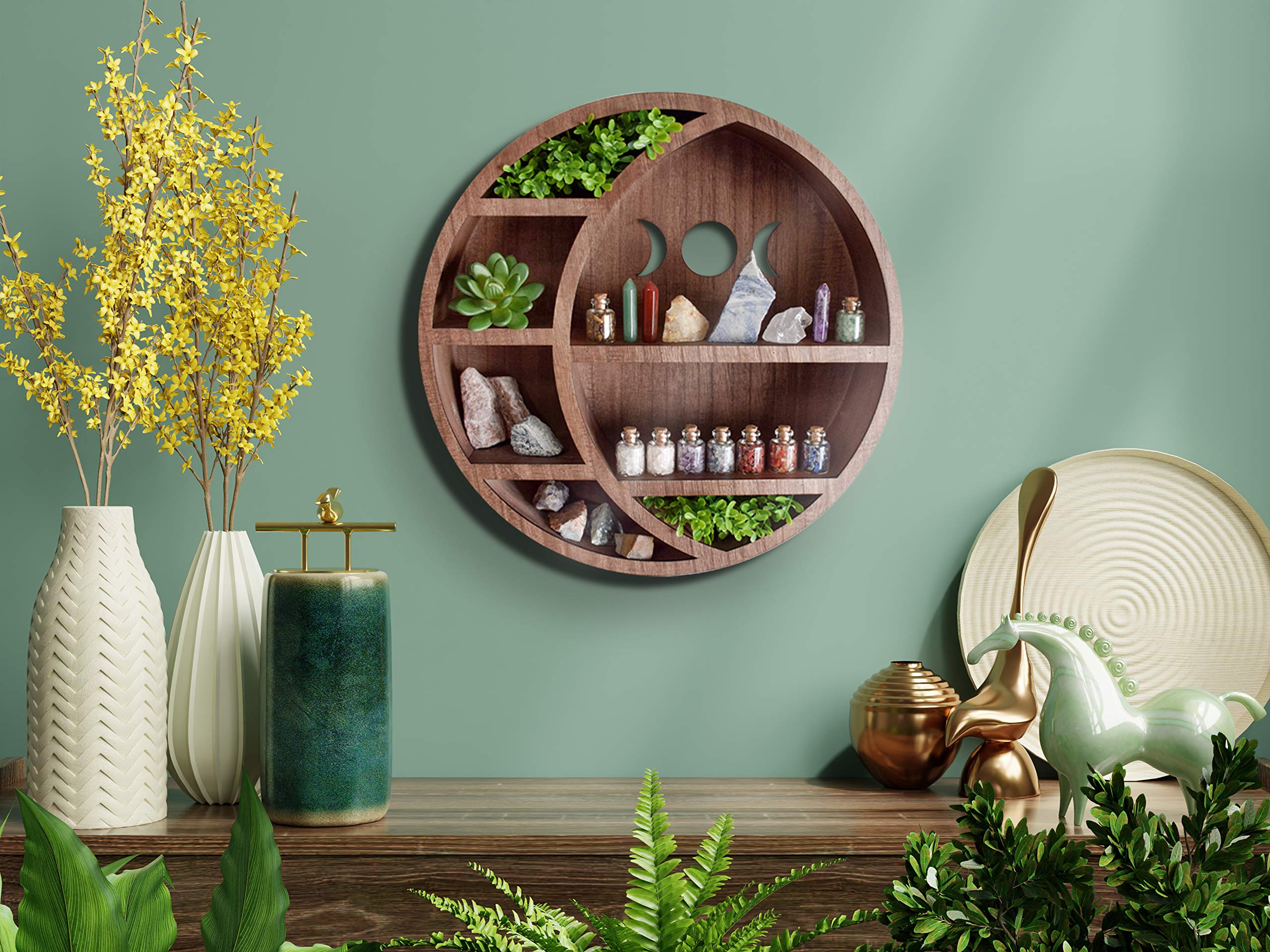 Buy MAROQUE Crescent Moon Shelf for Crystals Crystal Wall Decor
