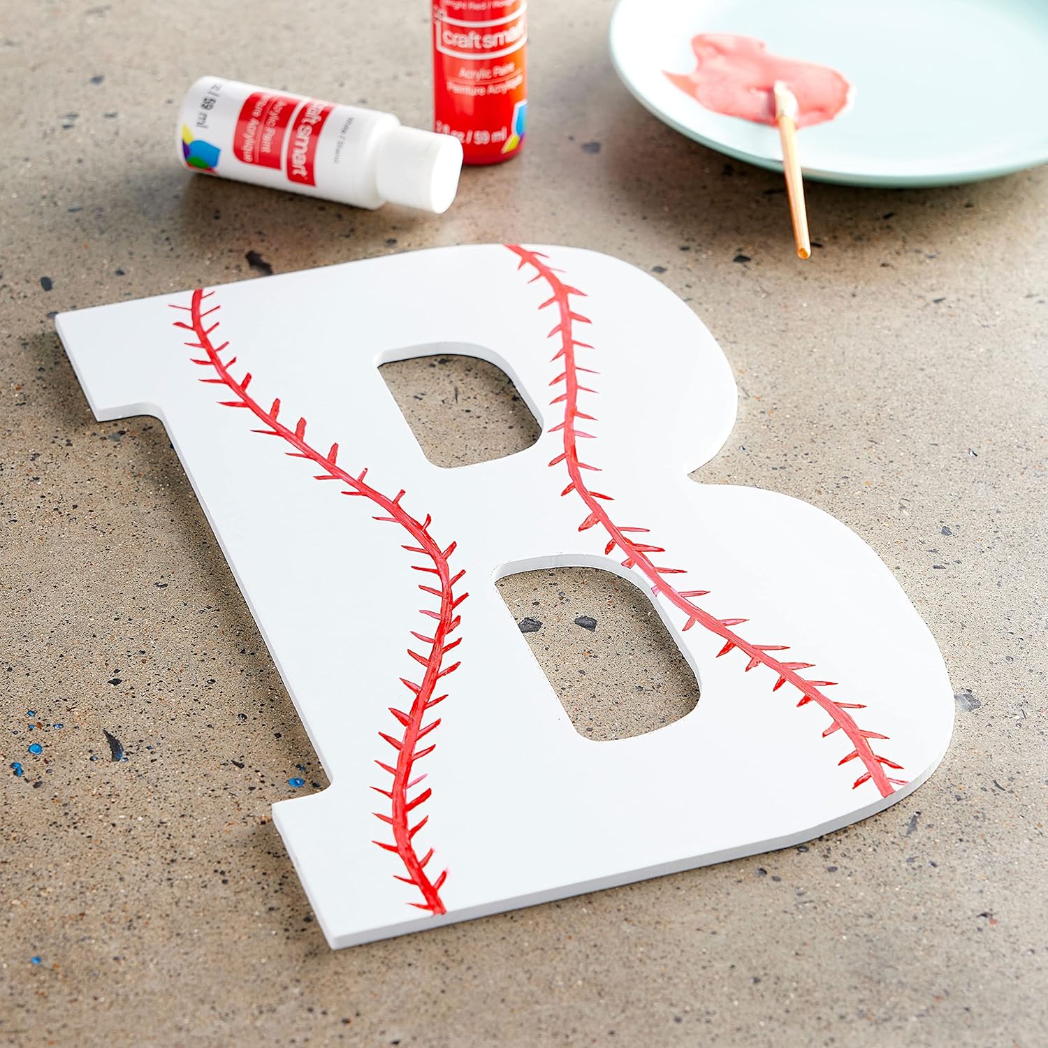 Make Market 13" White MDF Uppercase Letter, 6 Pack