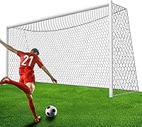 YUXUXU Soccer Goal Net Replacement 24x8FT & 18.5x6.5FT - 4mm Nylon Hex Mesh, Weatherproof, Heavy-Duty Durability