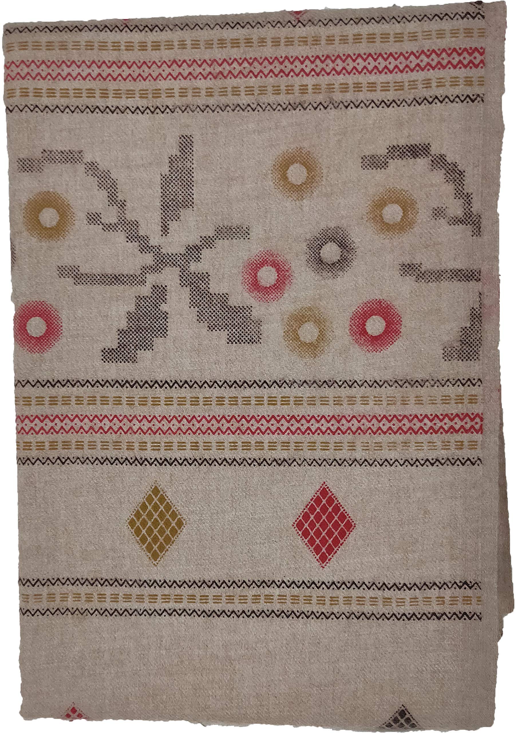 Jagannath Women::Men Shawl Printed Wool Beige KhannaPrint-1-picture-42