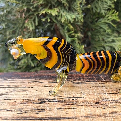 Miniatura 9 de Glass Tiger Figurine  Hand-Blown Murano-Style Miniature  Art Glass Statue for Desk or Shelf  Collectible Animal Ornament & Gift for Tiger Lovers