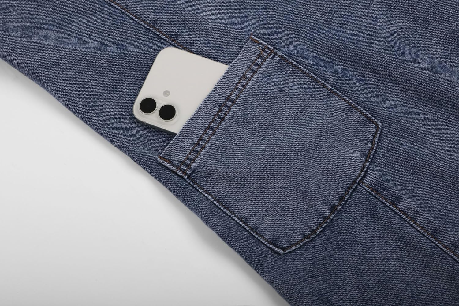 CHARTOU Women Denim Dress Short Sleeve Mini Jean Dress Jumper Babydoll Summer Shift Dress - Image 4