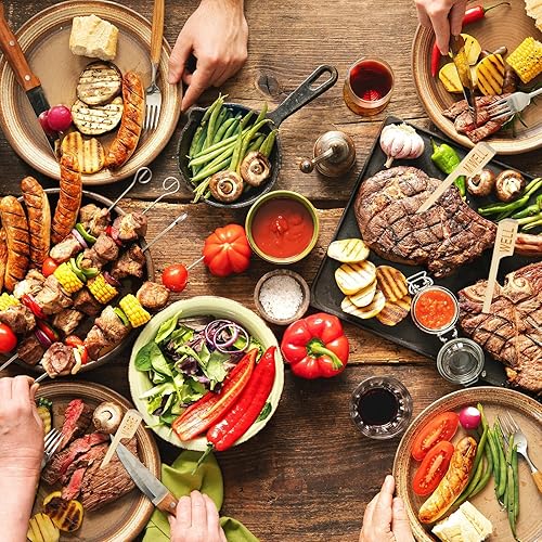 Miniatura 6 de Thyle 200 marcadores de bambú surtidos de 3.94 pulgadas para carne, palos de temperatura para carne, palitos de temperatura para carne, pinchos de