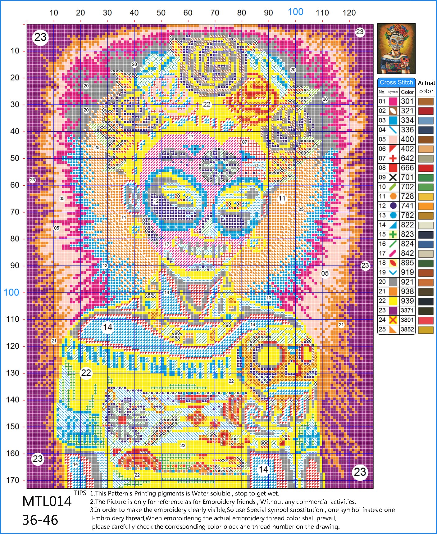 Kit De Broderie Au Point De Croix Estampé Pour Débutants - Crâne D