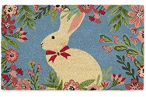 DII Animal Collection Natural Coir Doormat, 17x29, Easter Bunny