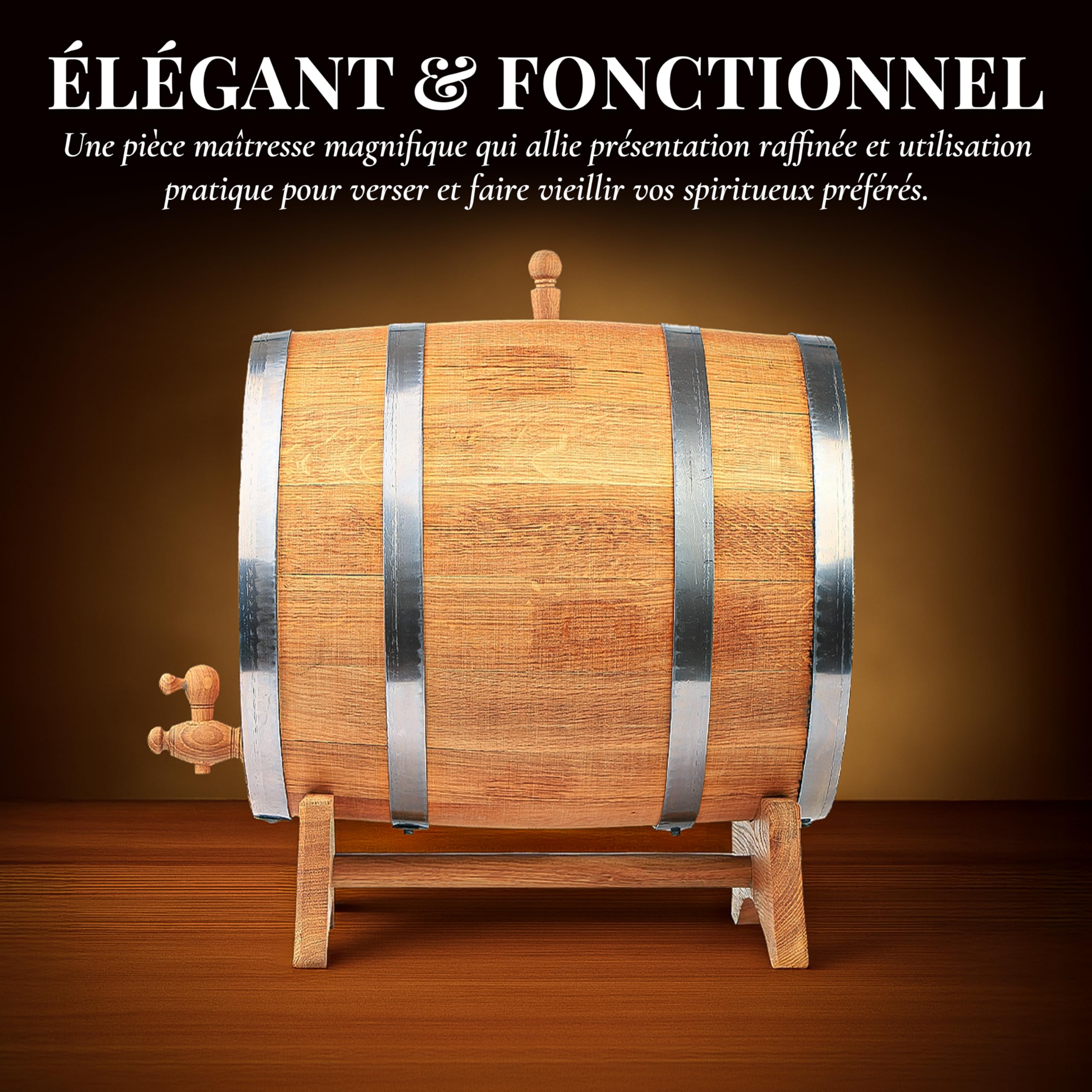MB Manufaktura Barril de Madera Natural Roble para Whisky, Vino, Licor (pequeño y grande 5 litros)