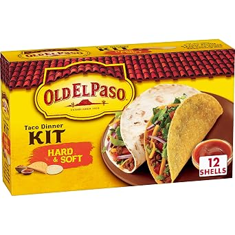 Old El Paso Hard and Soft Taco Dinner Kit, Meal Prep, 12 Ct, 11.4 oz