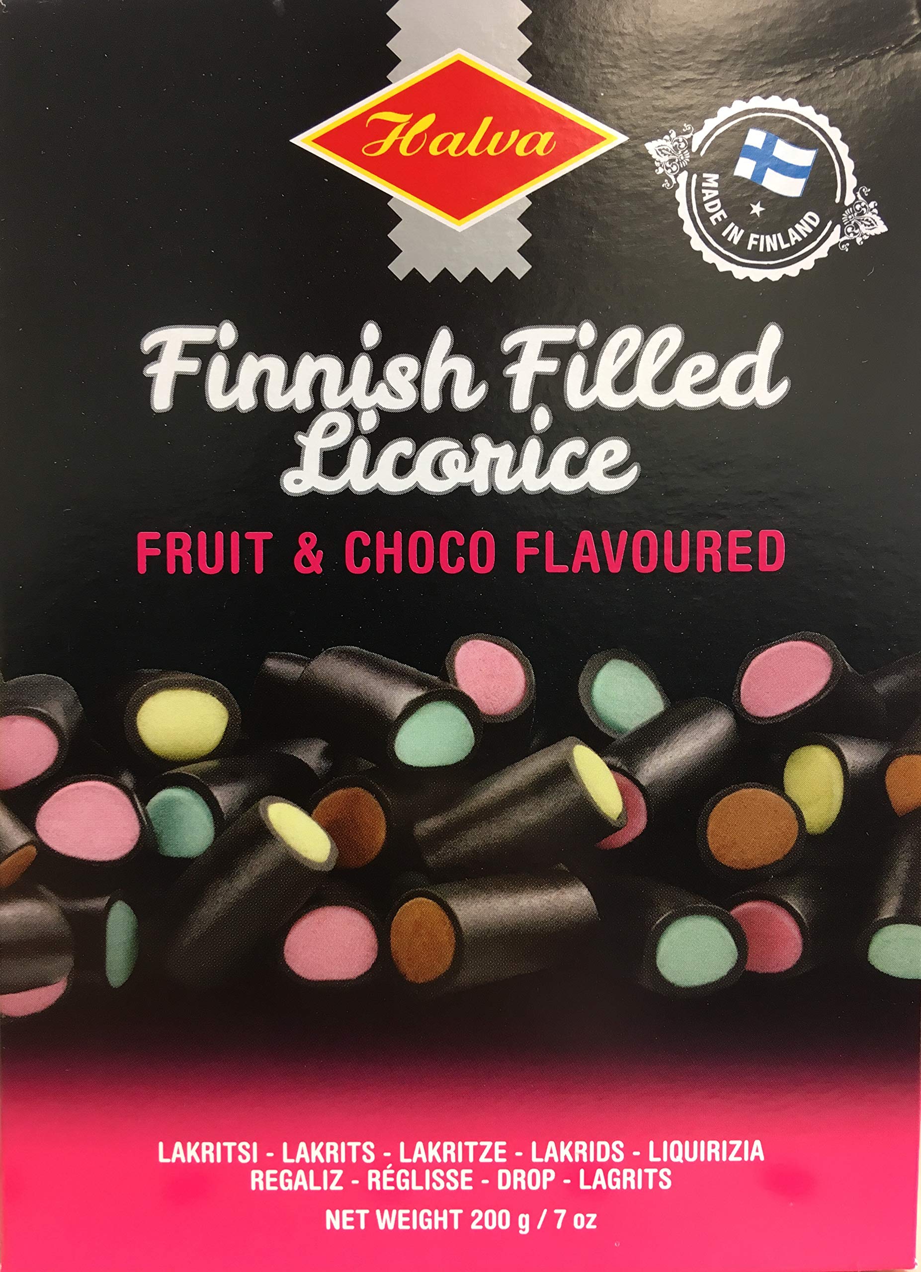 Finnish Fruit & Choco Filled Licorice, 7 oz (200 g)