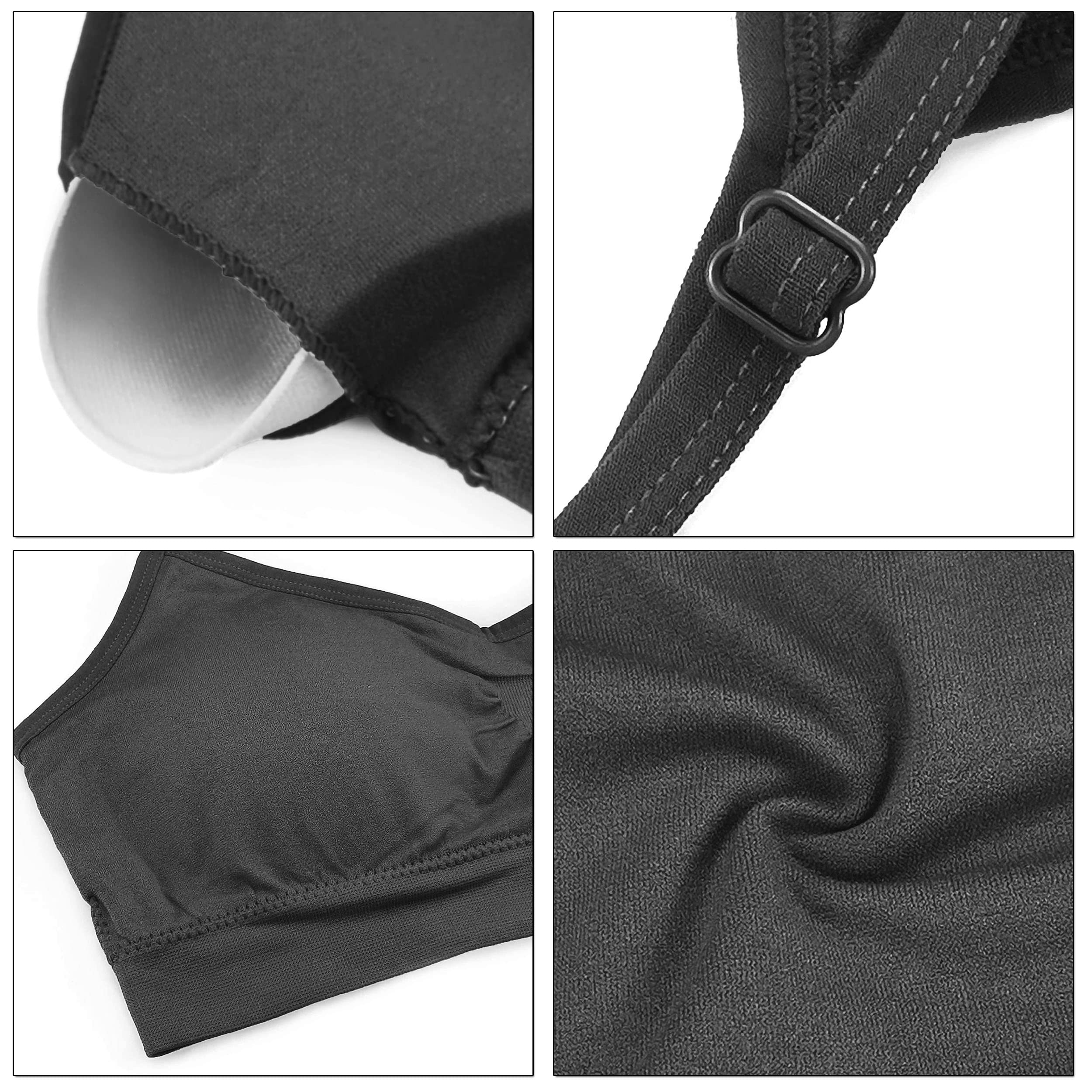 SHEKINI Sujetador Deportivo Sin Costuras para Mujer Ropa Interior Sujetador Sin Aros Cómodo Sujetador con Relleno Extraíble Elástico G,M/L