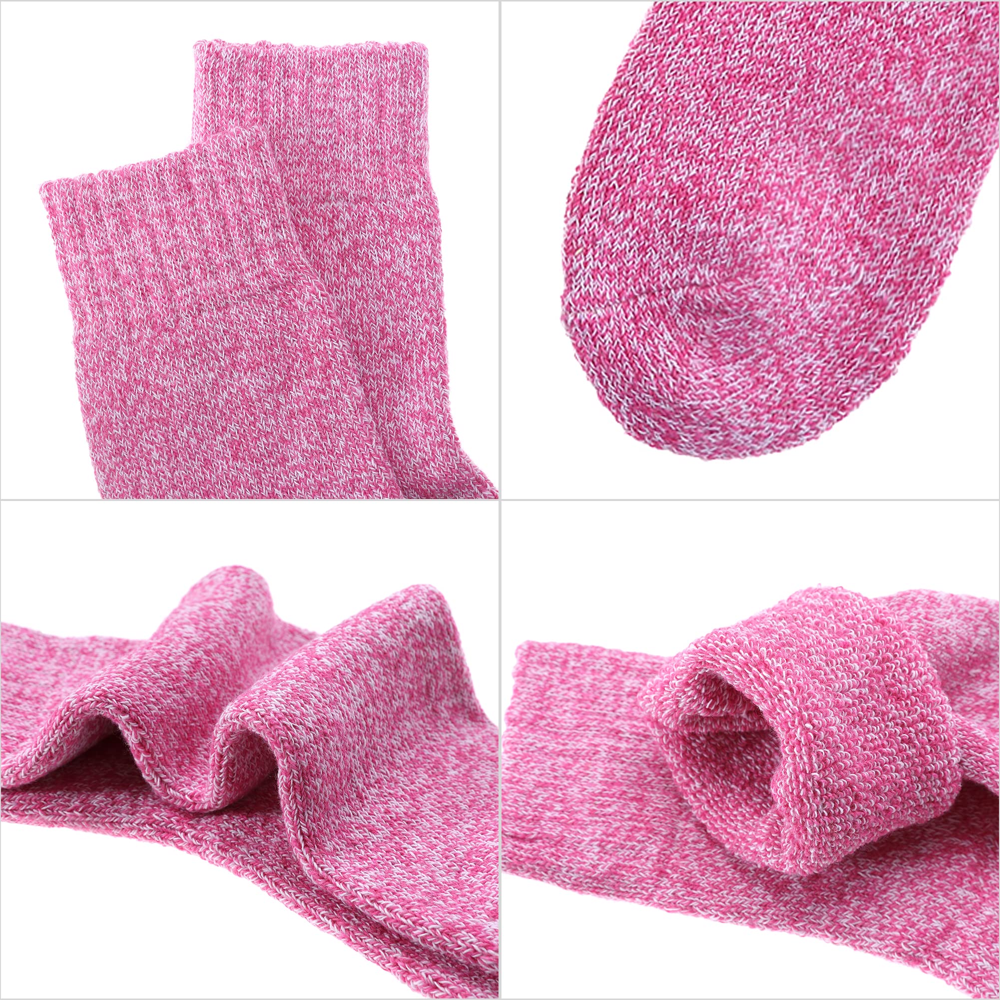 Womens 5 Pairs Soft Thick Comfort Casual Cotton Warm Wool Crew Winter Socks (5 Pack Solid color F) 4