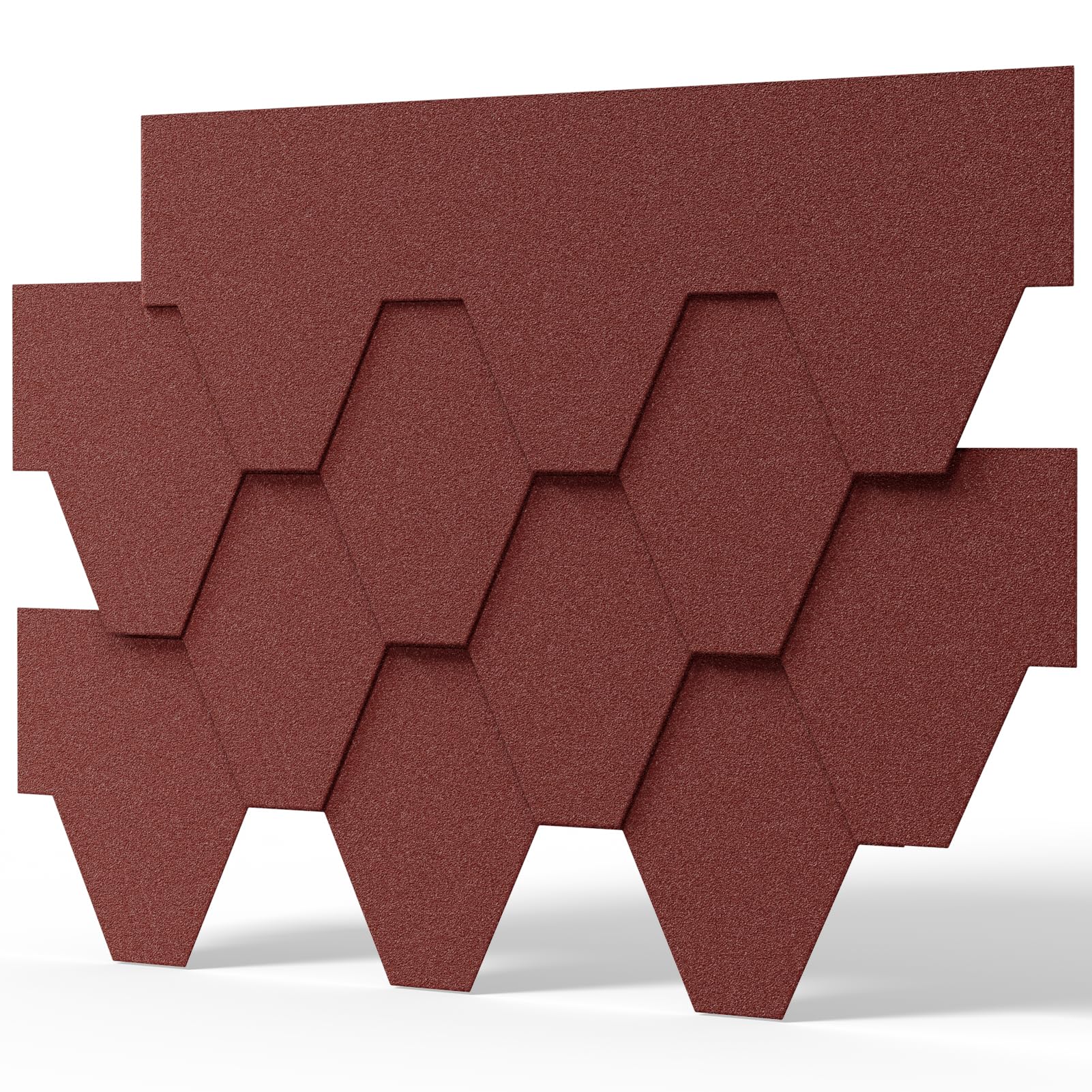 INMOZATA 18 Pieces Roof Shingles, 2.61sqm Asphalt Roof Shingles Self-Adhesive Roofing Felt Tiles for Shed Roofs, Weather Resistant Heavy Duty Roofing Tiles, Polygon Roof Tiles, Red