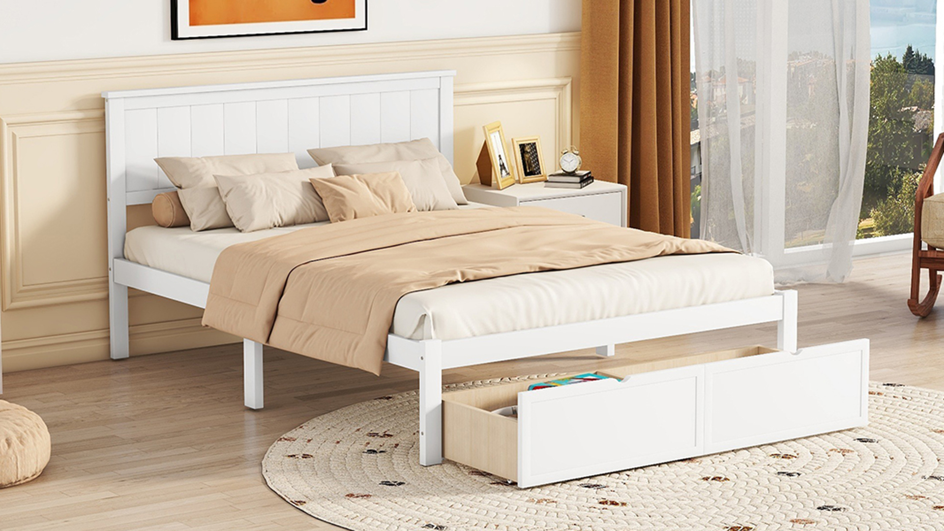 Amazon.com: Full Bed Frame with Headboard and Storage Drawer, Kids