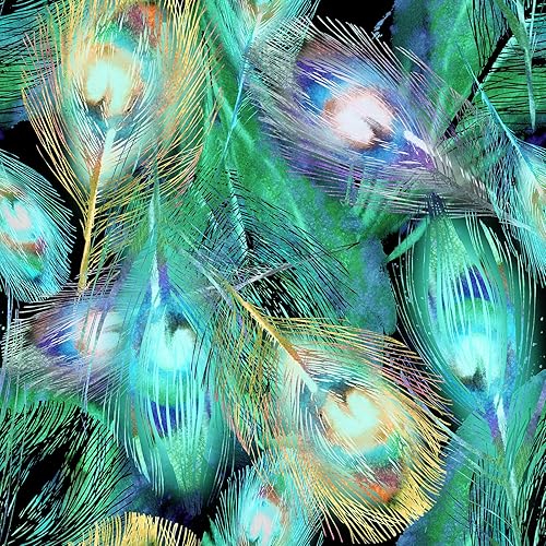 Papel tapiz de pavo real para despegar y pegar, color negro, dorado, azul, verde, verde azulado, decoración artística, papel tapiz autoadhesivo para