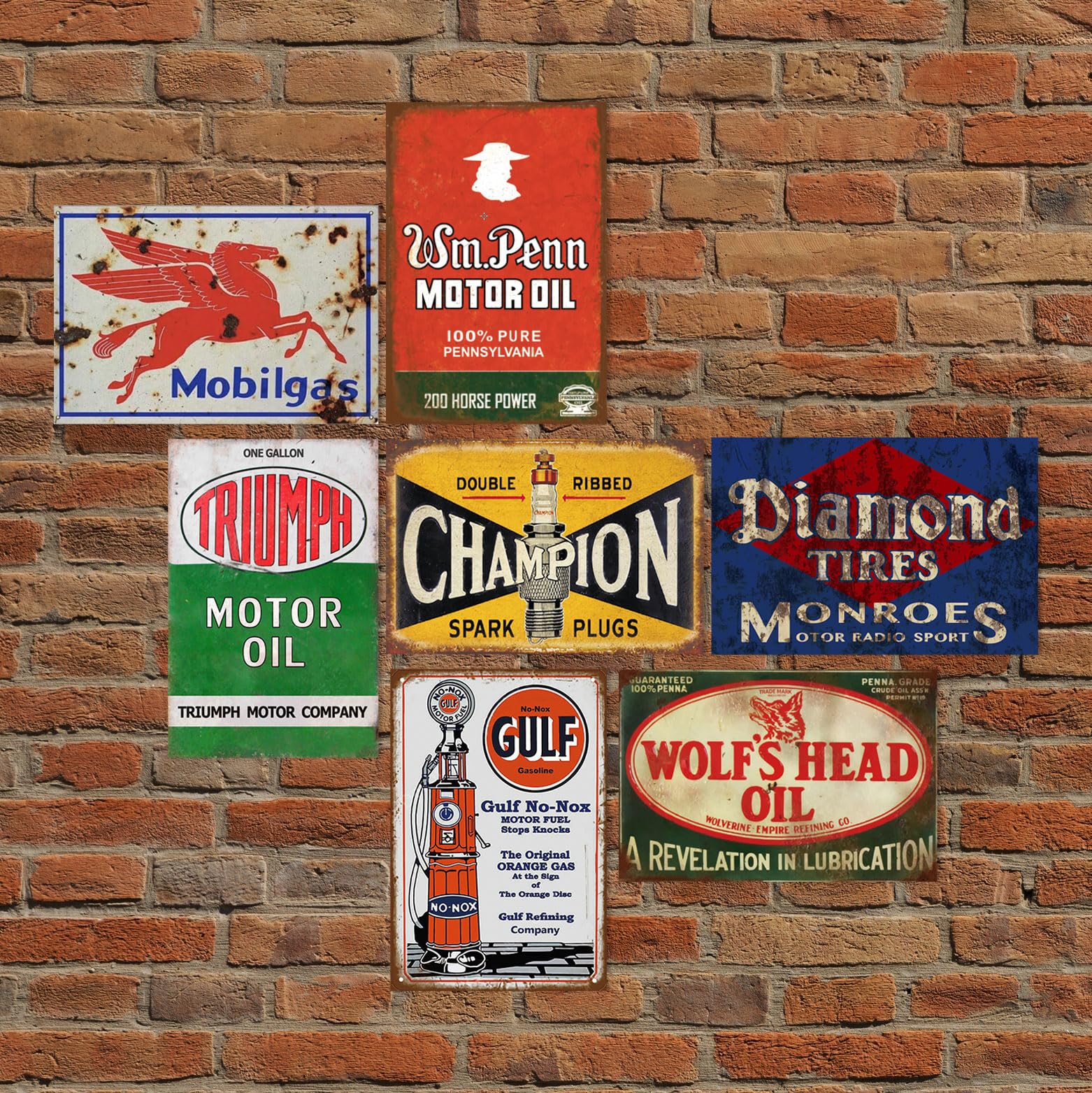Amazon.com: 24 Pieces Reproduction Vintage Tin Signs, Gas Oil