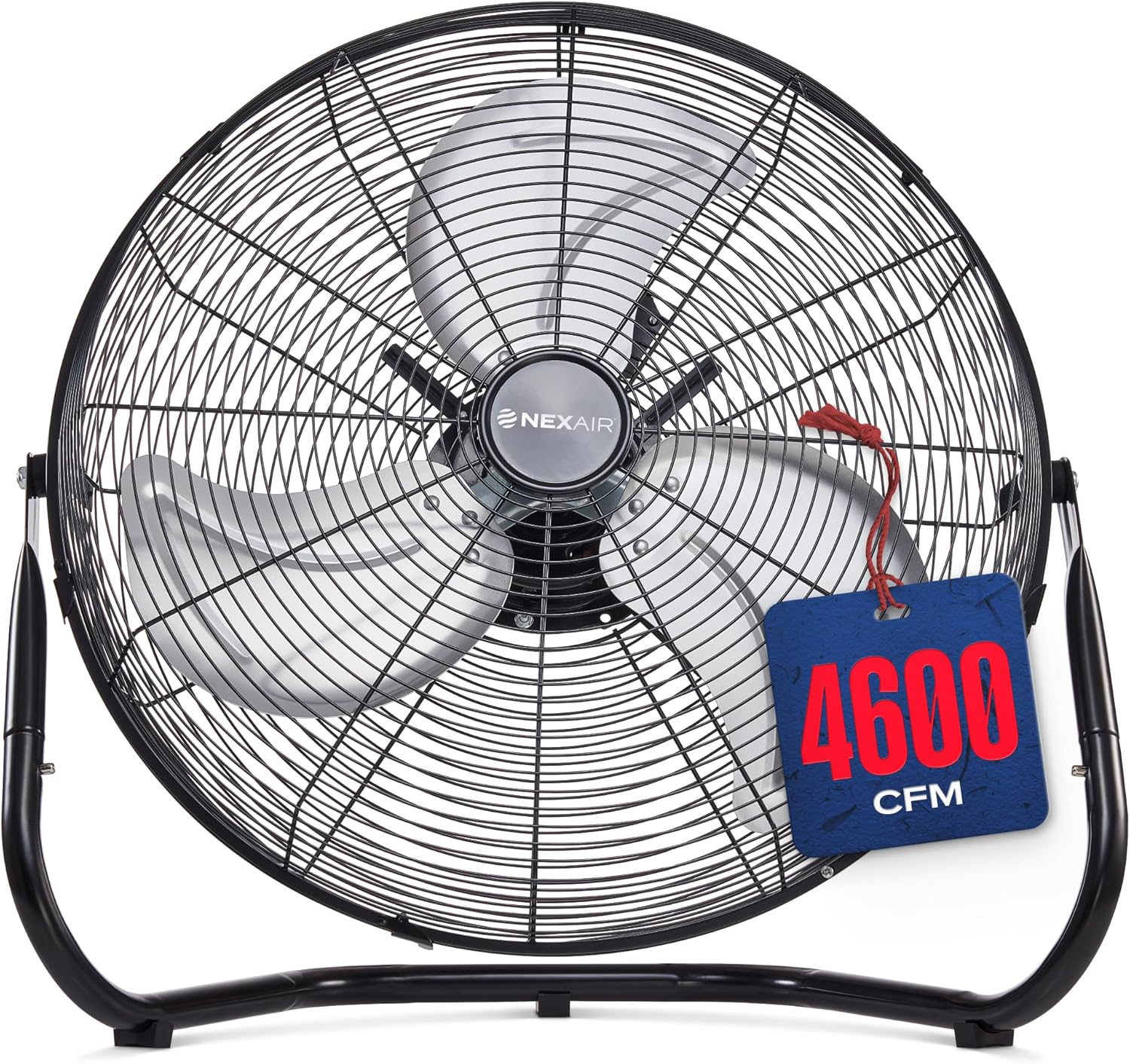 3-Speed 20 In High-Velocity Heavy Duty Metal Industrial Floor Fan, 1800 CFM Powerful cooling fan for garage, Warhouse, Commercial, Residential Use, with 180° Adjustable Vertical Tilt